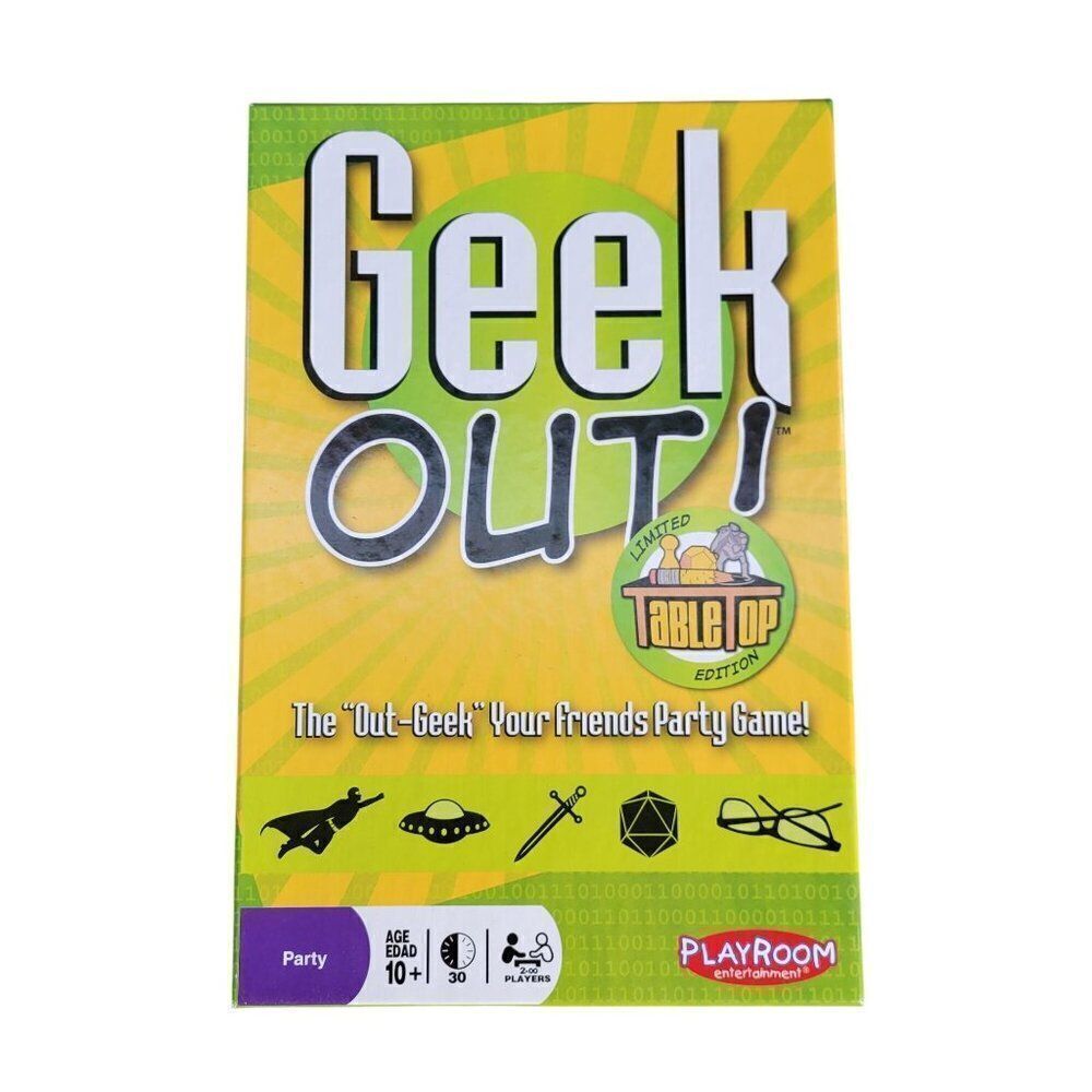 Geek Out! Party Game Playroom Entertainment Original Box 10 to Adult USA